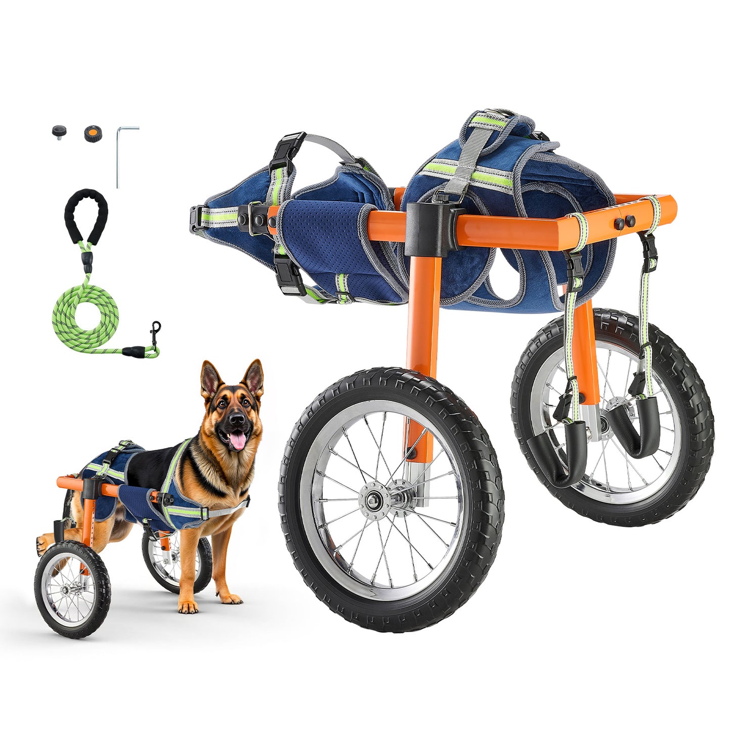 VEVOR Dog Wheelchair for Back Legs, Lightweight 2 Wheels Pet Wheelchair, Height, Width & Length Adjustable, Dog Cart with Shock-Absorbing Wheels, for Injured, Disabled Dogs 35-48 lbs / 48-88 lbs, Medium/Large-Size