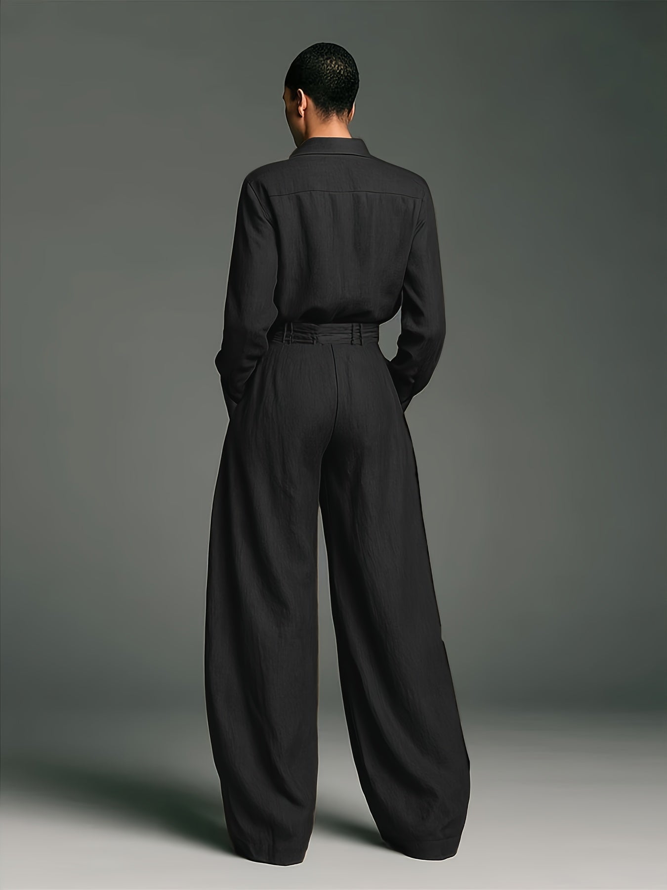 Vintage High-Waist Wide Leg Blend Pants | Casual Loose Fit, Breathable, Pleated Design for Leg Shaping, Machine Washable, Soft and Skin-Friendly, Ideal for Daily Wear and Leisure Vacations