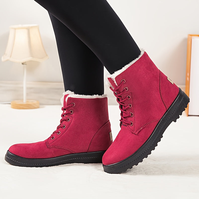 Women'S Winter Boots - Slip-Resistant PU Sole, Lace-Up Closure, Cushioned Insole - Cold Weather Boots for Everyday & Formal Outfits - Extended Sizes Up to US Women'S 44 (EU 43) - Boots for Winter Adventures, Y Terrain Footwea