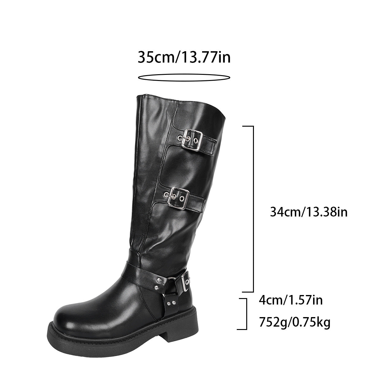 Women's Chunky Heel Western Cowboy Boots with Metal Rivet Round Toe - Breathable Riding Biker Boots, & Rubber Sole for Outdoor, Travel, Beach, Dates - All-Season Mid-Calf Boots