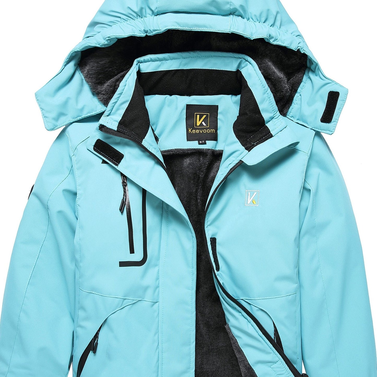 2025 New Girls' Outdoor Fleece Hooded Fall/Winter Jacket Warm, Windproof, And Waterproof Jacket With Detachable Hood Perfect Gift Choice For Labor Day, Wedding Season, Christmas, Halloween, Thanksgiving, And New Year Hallowee