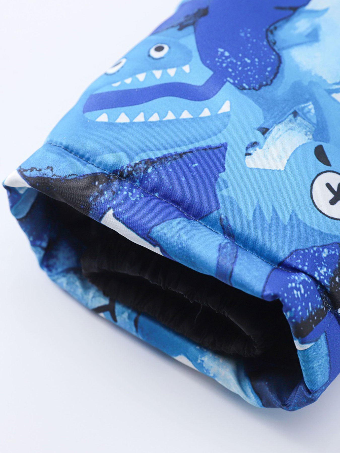 Kids' Thickened Warm Hooded One-Piece Ski Suit - All-in-One Snow Jacket & Pants with Pockets, Shark/Dolphin/Starfish Print Winter Snowwear for & Girls, Easy-Dress Outfit for Skiing, Snowboarding & Outdoor Play, Perfect for Ou