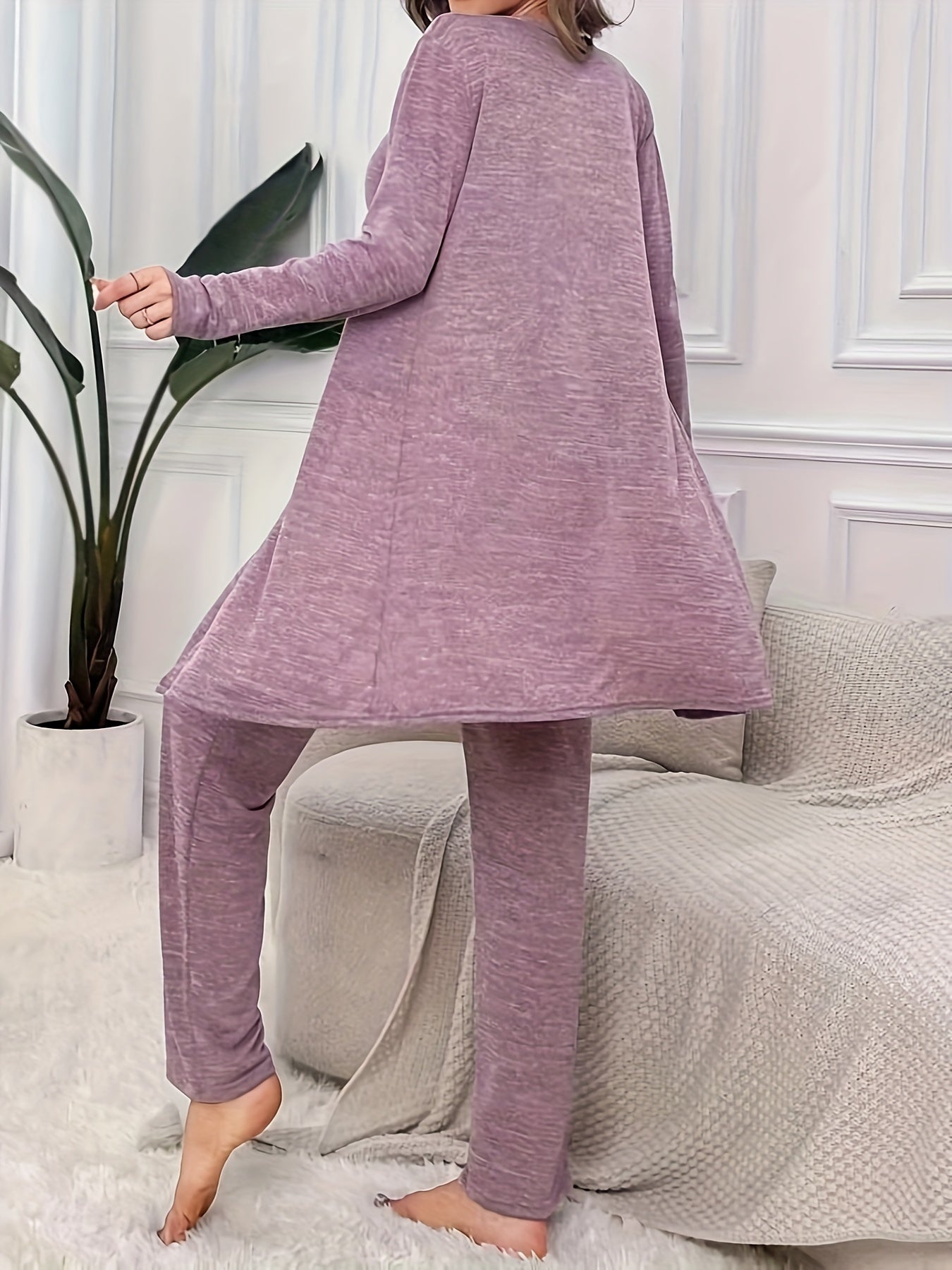 Women's Casual Autumn/Winter 3pcs Pajama Set