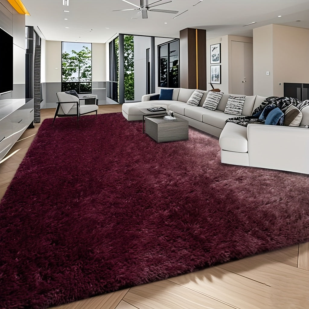 An 8X10 Feet Luxurious Plush Rug Designed for The Living Room, Featuring a Fuzzy Texture, This Large Area Rug Is Fluffy, Modern, And Non-Slip, Making It Perfect for Bedrooms, Study Rooms, Teen Dorms, And As a Home Decor Item