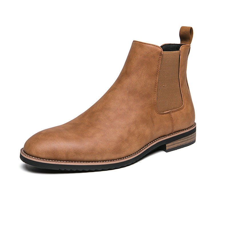 Men'S Chelsea Boots - British Style Slip-On Ankle Boots with Faux Cover Upper, Round Toe & Rubber Sole, Polished Retro Design for Weddings, Parties, Business & Casual Wear - All-Season Comfort, Party Footwear, Classic Round T