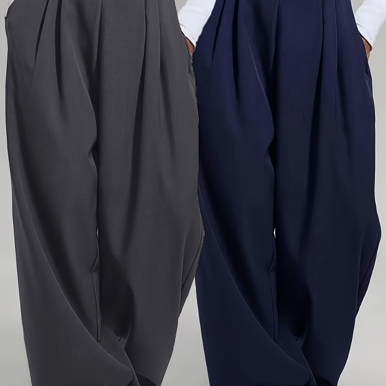 Elegant • Set of Two • Solid Color • Casual • Wide-Leg Pants