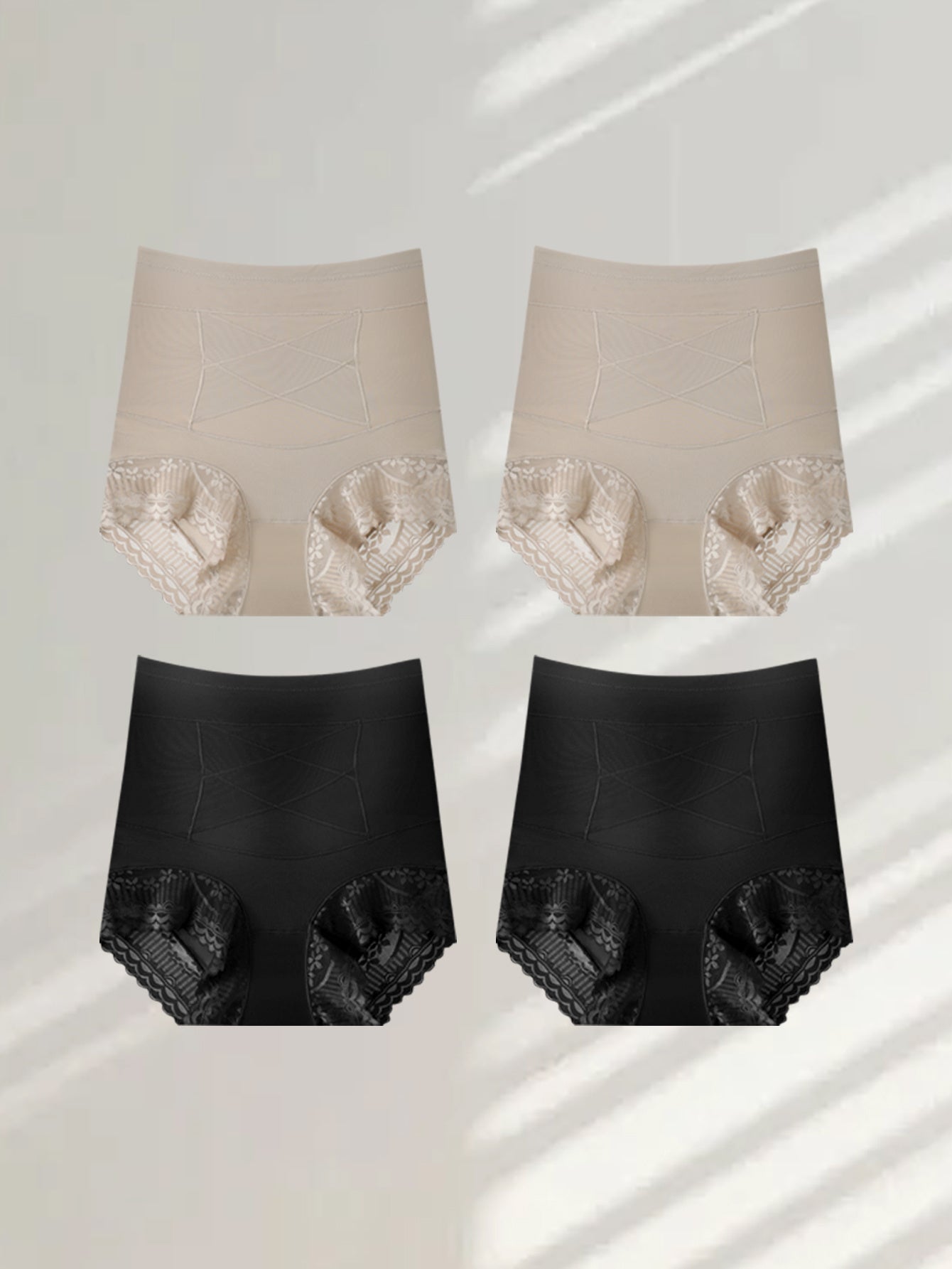 4pcs Women's High-Waisted Seamless Briefs- Tummy Control& Butt Lifting, Soft& Breathable, Invisible Comfort, Elegant Design, Casual Attire, Plus Size Shapewear, Plus Size Briefs Soft No Seam Underwear for Women Xxxl, Panty Pl