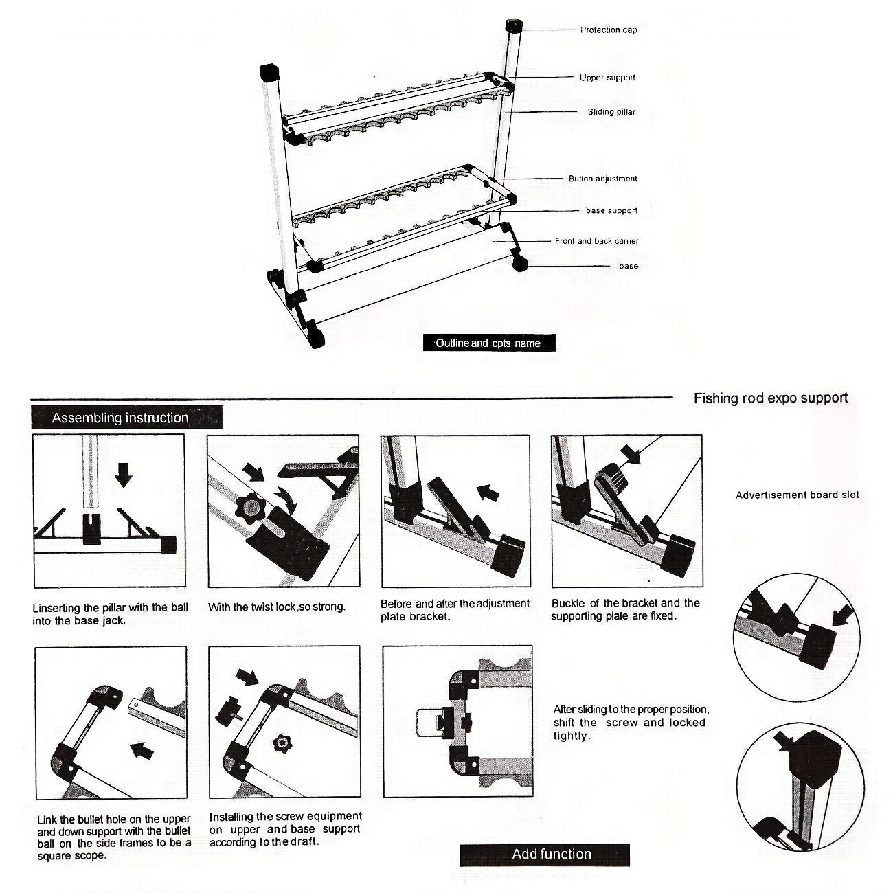 Portable Fishing Rod Holder Made of Metal Aluminum Alloy, Designed to Organize And Hold Up to 24 Fishing Poles of Various Types