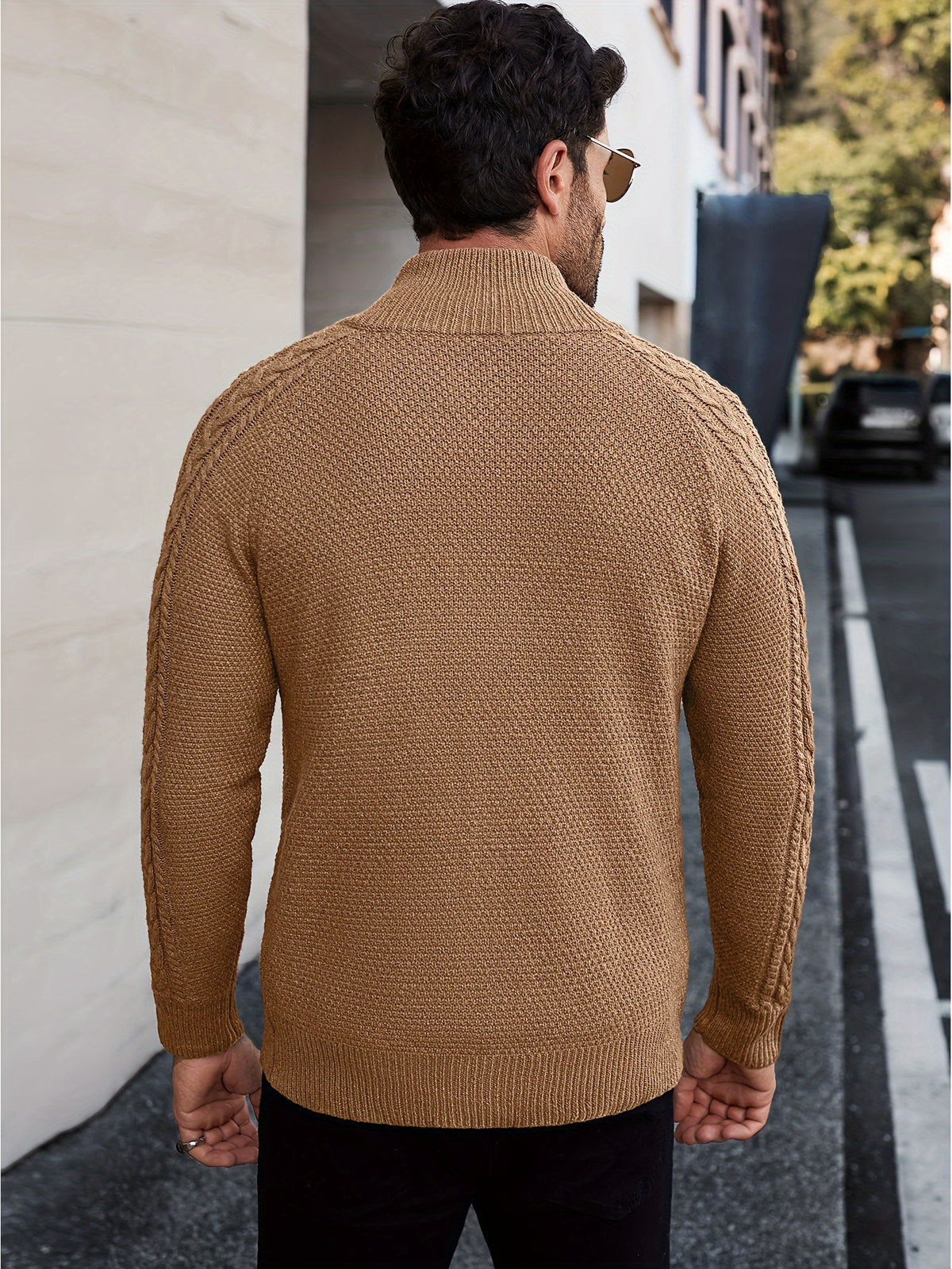 Men'S Cardigan, Solid Color Cable Knit Full Zip Sweater, Perfect for Daily Casual Wear, Warm for Autumn And Winter, a Great Gift for Friends