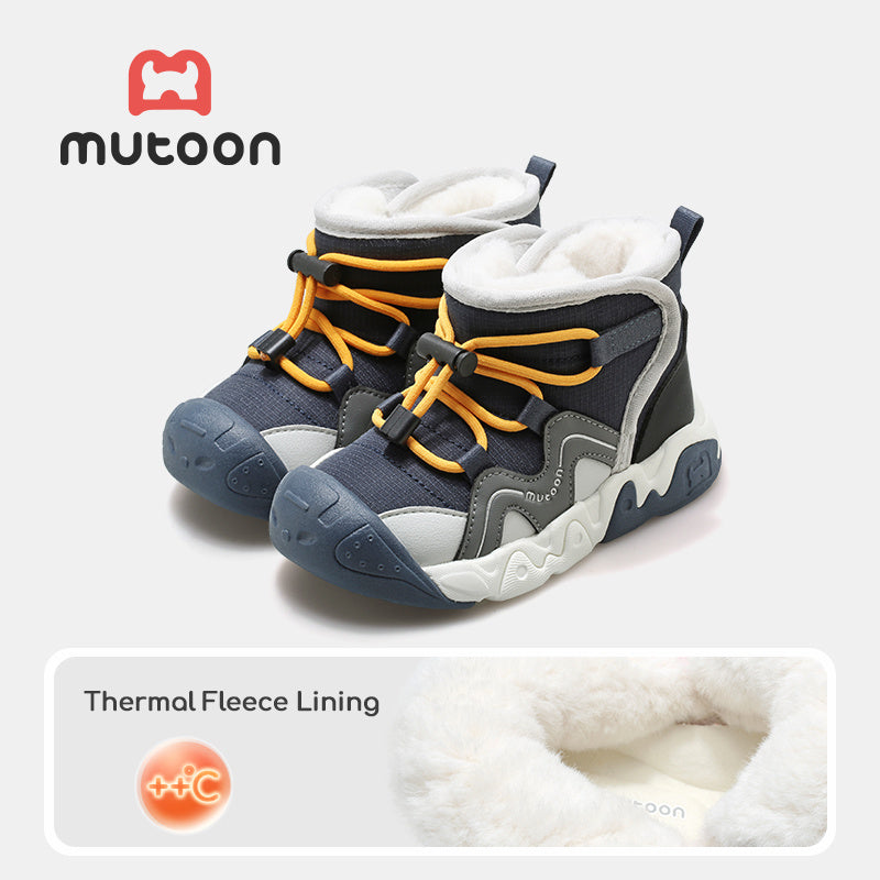 Mutoon Boys' & Girls' Winter Snow Boots with Plush Lining - Warm Insulated EVA+TPR Sole, Lace-Up Closure, Round Toe, Lightweight Outdoor Hiking Boots for Snow, Ice, And Cold Weather, Winter Boots, Snow Boots For Boys, Snow Bo