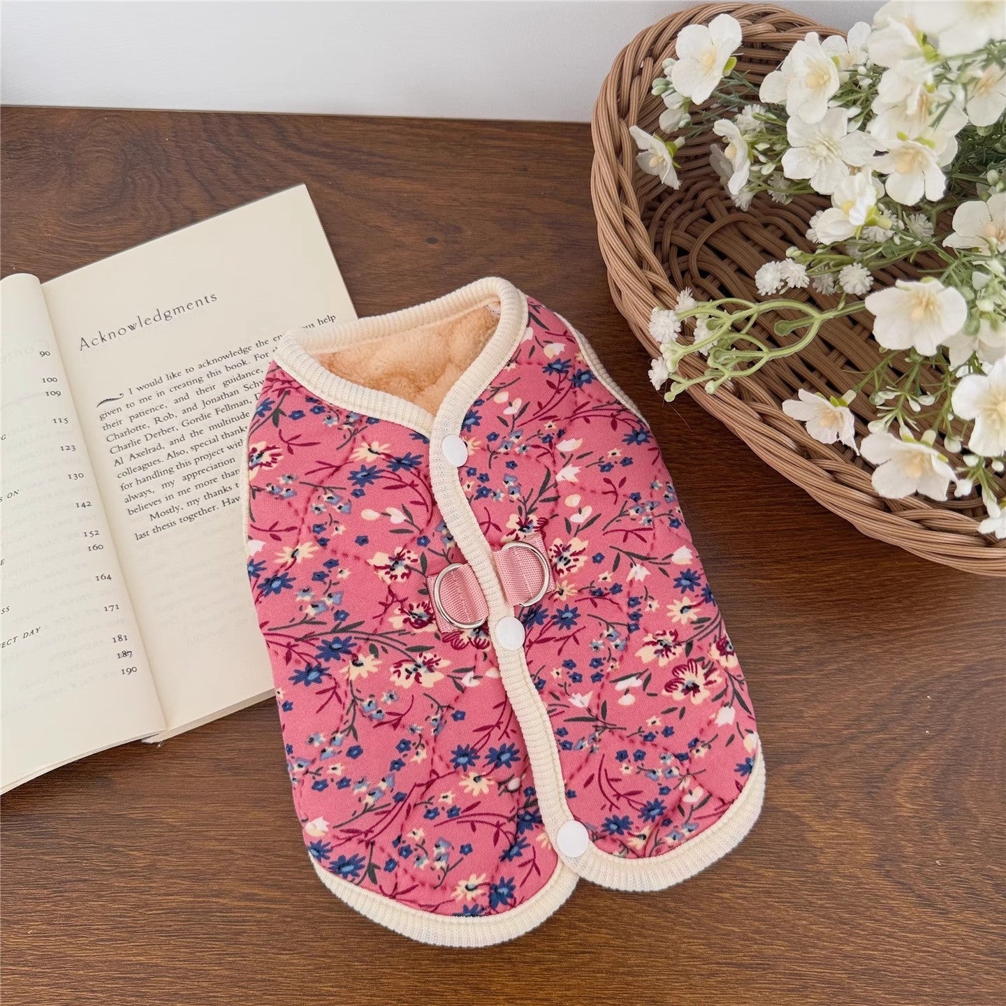 2pcs-Autumn and Winter New Pet Clothing with Leash Ring New Autumn and Winter Pet Clothes Small Dog Clothes Cat Autumn and Winter Warm Comfortable Pet Vest, Leash Attachment Clothing, Seasonal Pet Warmth Solution, Small Anima