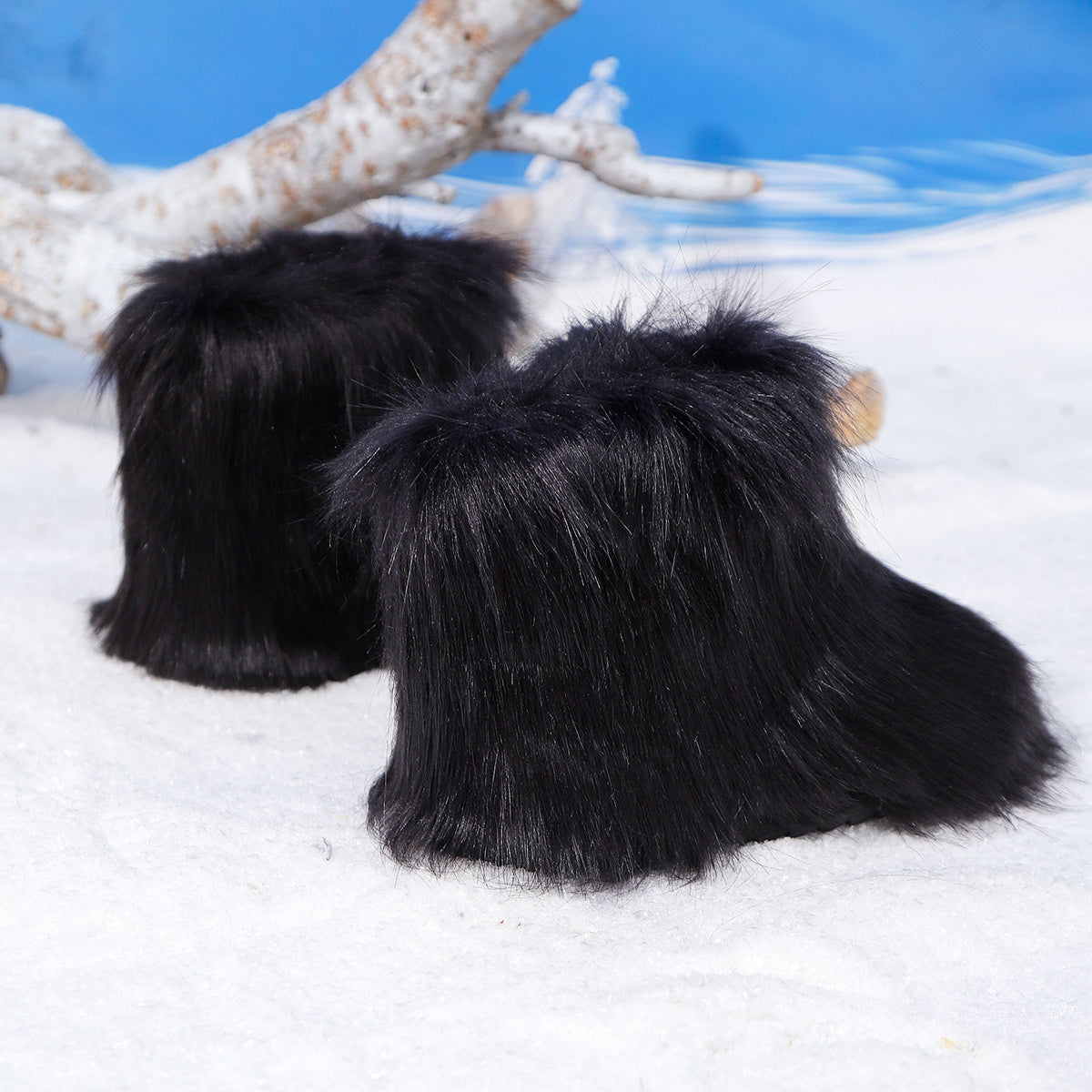 Girls' Winter Boots with Tassel - Slip-On Closure, Non-Slip Rubber Sole, Warm faux fur Lining - Mid-Calf Cold Weather Boots for Snow, Ice