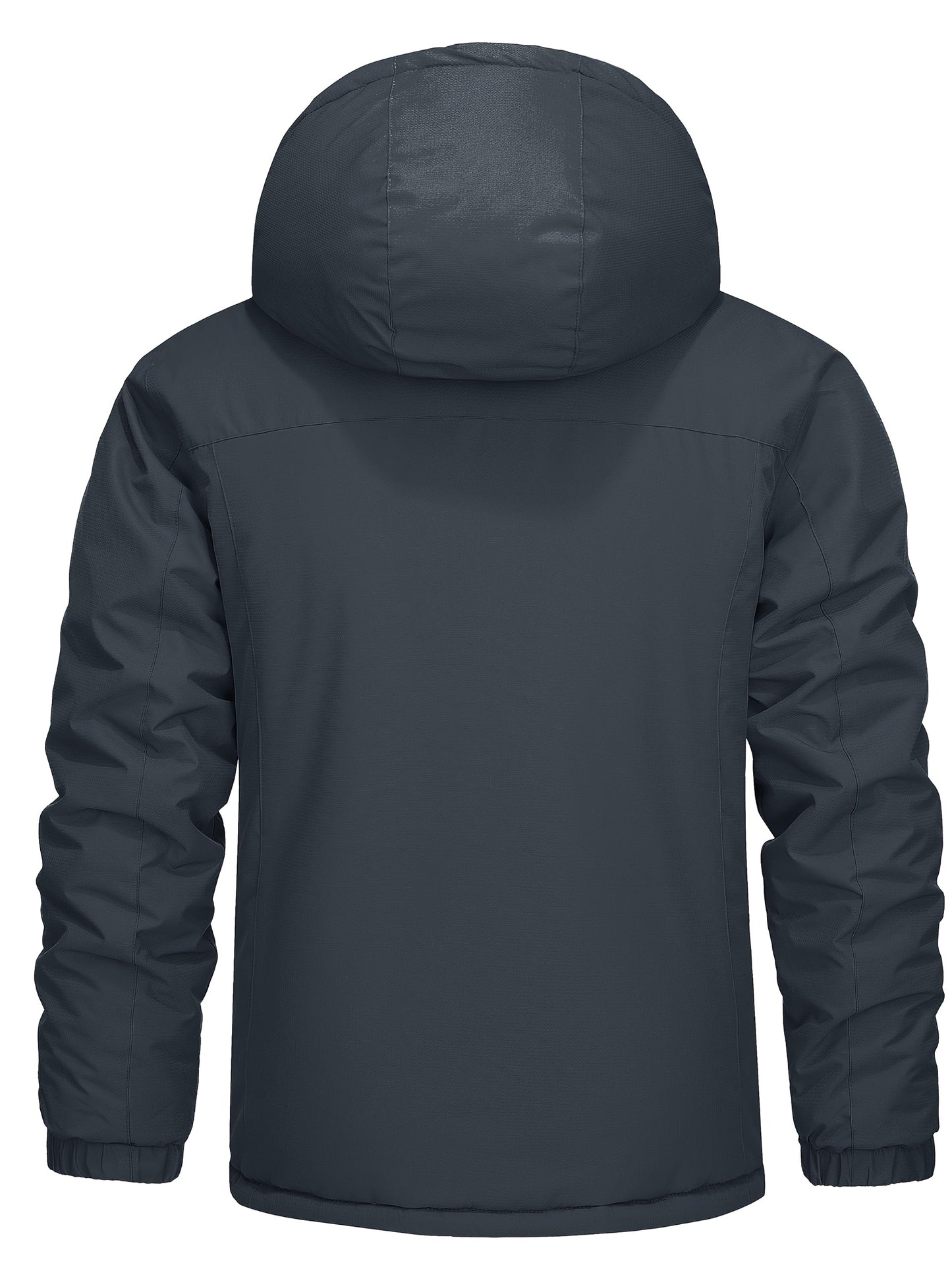 Men's Windproof Thermal Snow Jacket with Full-Zip Hooded Fleece Parka - High Quality Ski & snowboard Outerwear, Thickened for Hiking, Mountaineering, Winter Sports (Machine Washable, Zippered Pockets)