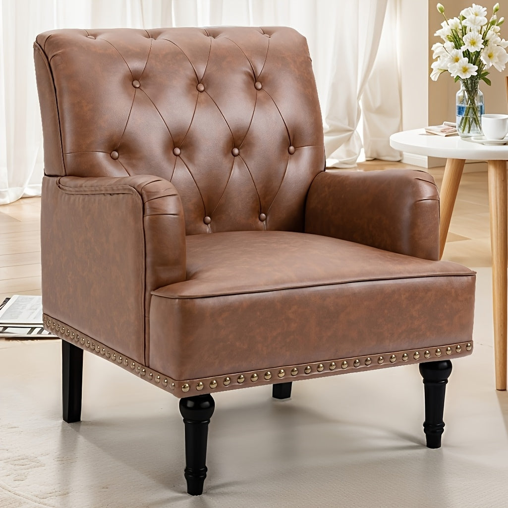 MOJAY Single Accent Chair, Mid-Century Modern Armchair Sofa Chairfor Living Room, Bedroom, Reception, Home Office