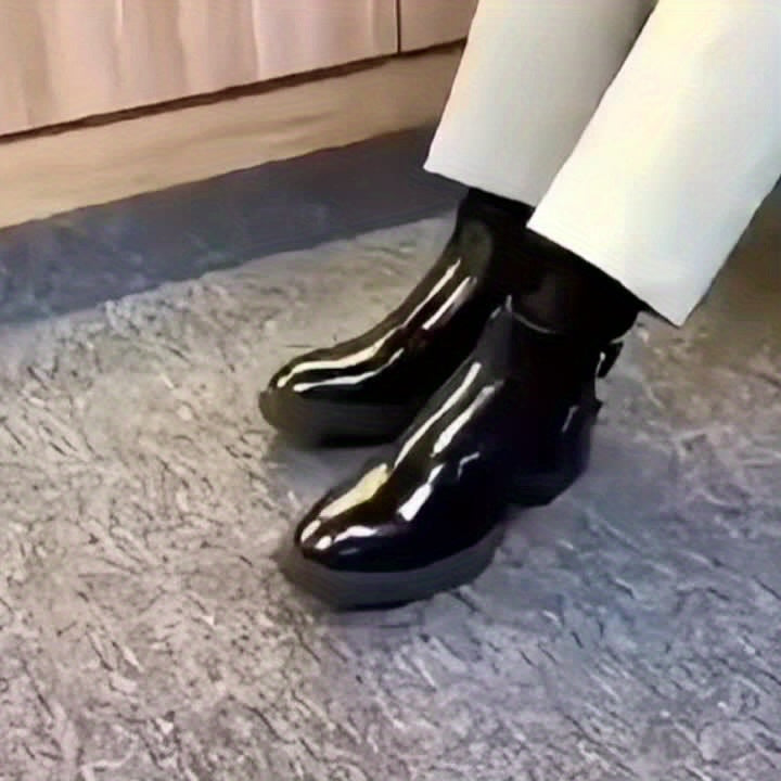 Plus Size Men'S Punk Style High Top Riding Boots With Buckle Straps, Comfy Non Slip Casual Durable Motorbike Shoes, Men'S Footwear