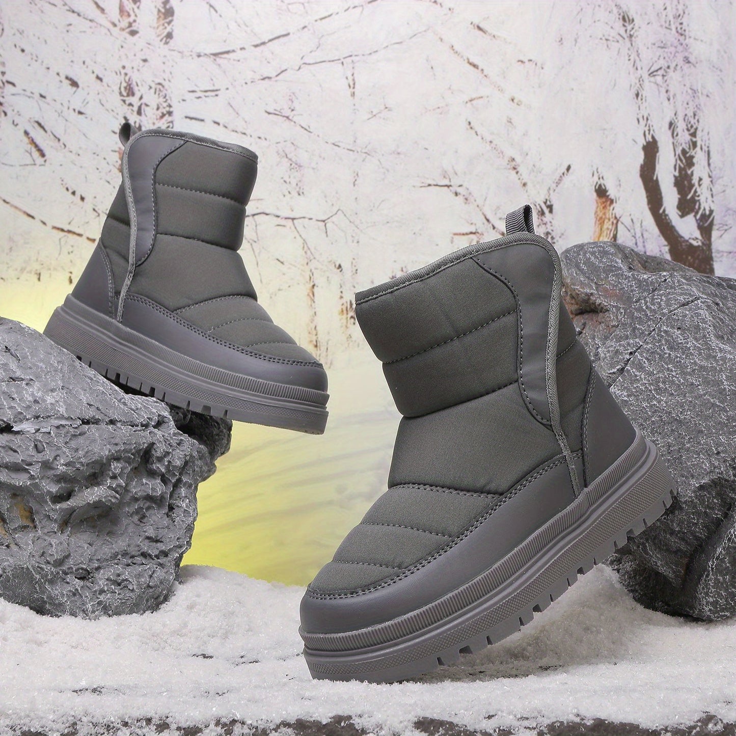 Kids High-Top Winter Snow Boots with Zipper Closure & TPR Sole - Heavy-Duty High Quality Cold Weather Boots with Cushioned Insole, Round Toe & Arch for Boys & Girls (Toddlers to Youth) - Ideal for School, Playground, Travel,