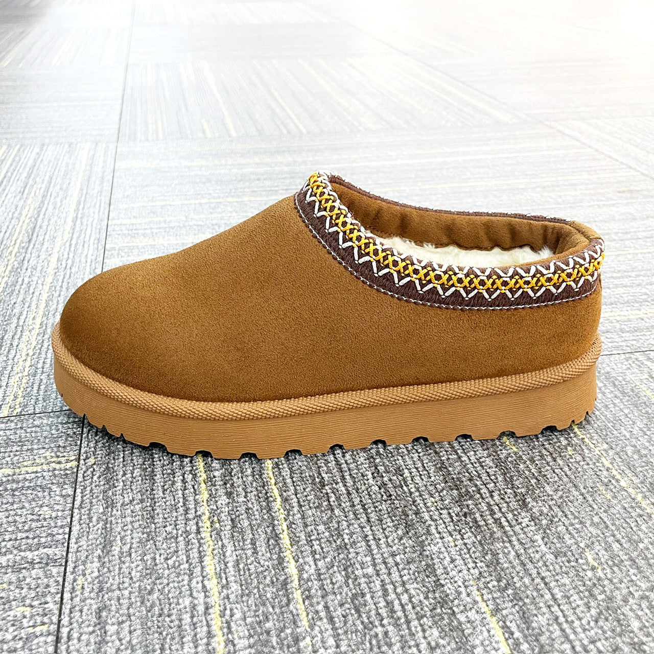 Women Winter Slip On Warm Faux Fur Lined Suede Snow Boots