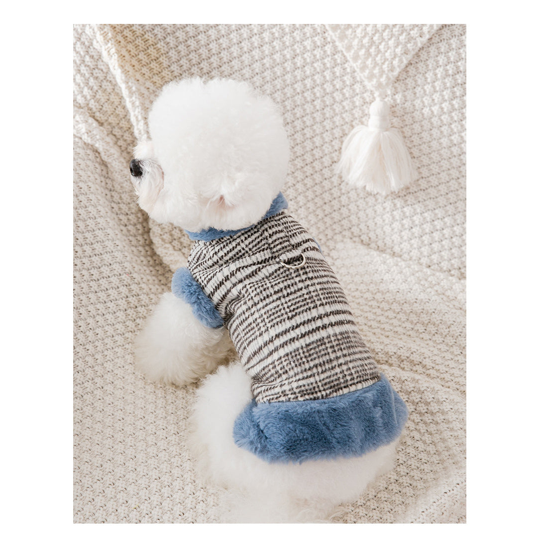 Small Dog Winter Jacket - Thickened Fleece Sweater Coat with Snap Button Closure & D-Ring, Warm Cozy Warmth for Chihuahua, Yorkie, Pomeranian, Poodle, Shih Tzu, Bichon Frise, French & Corgi - Cold Weather Pet Apparel