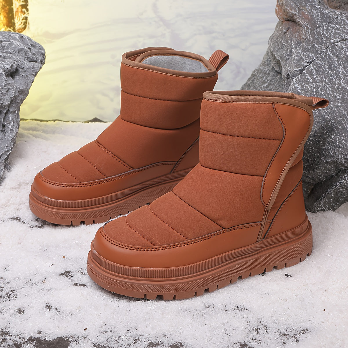 Winter New Arrival Boys and Girls Snow Boots, Thickened Warm Shoes, Medium and Large Kids Thickened -Lined Boots, High-Top Boots for Boys and Girls