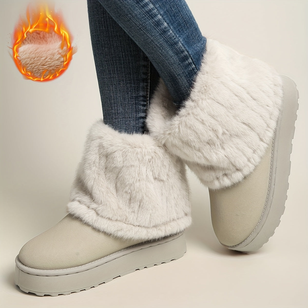 2025 New Women'S Shoes - Cold-Proof Snow Boots With Non-Slip Rubber Sole, Lightweight & Slim-Fit, Suitable For Snowy Walks/Commuting/Travel, Warm Plush Lined (Beige/Camel/Black)