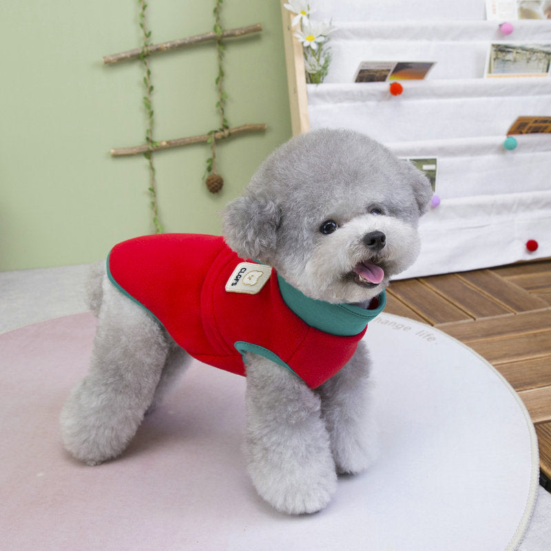 Winter Warm Fleece Dog & Coat Jacket - Small/Medium/X-Small Pets (Chihuahuas, Pomeranians, Shih Tzus) with Zipper Closure, Soft -Like Filling, Chest & Back Measurement Chart - Cozy Fleece Vest for Teddy Cats & Small Dogs