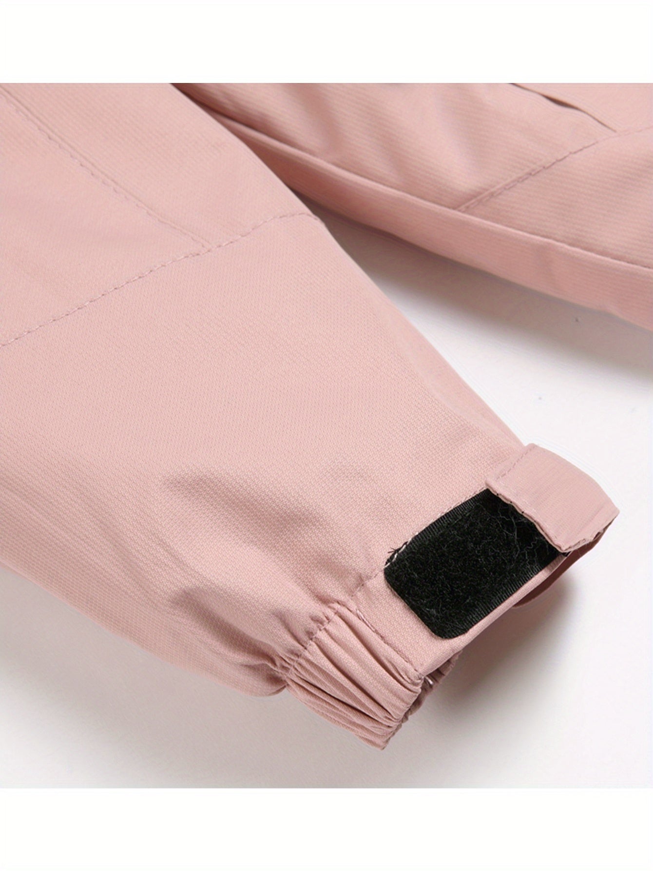 Girls' Heavy-Duty High Quality Windproof Winter Jacket with Hood & Full-Zipper - Pink Coat, Thick Cotton-Like Padded, Golden-Tone Zippers & Logo, White Piping - Cold Weather Snowproof Outerwear for Skiing, & Play