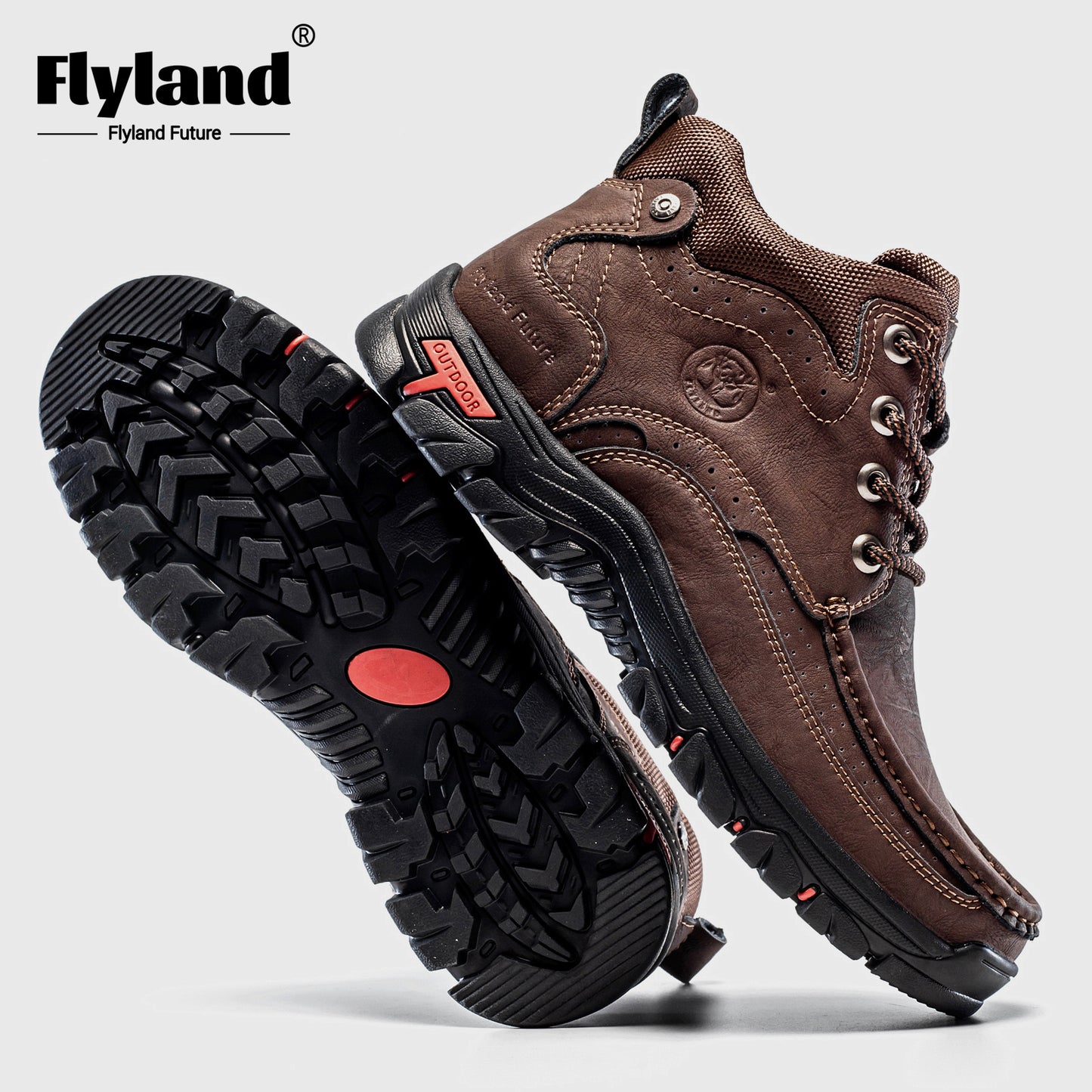 FLYLAND Men's Fashion Vintage Classical Genuine Leather Handmade Chukka Boots Daily Casual Work Office Shoes