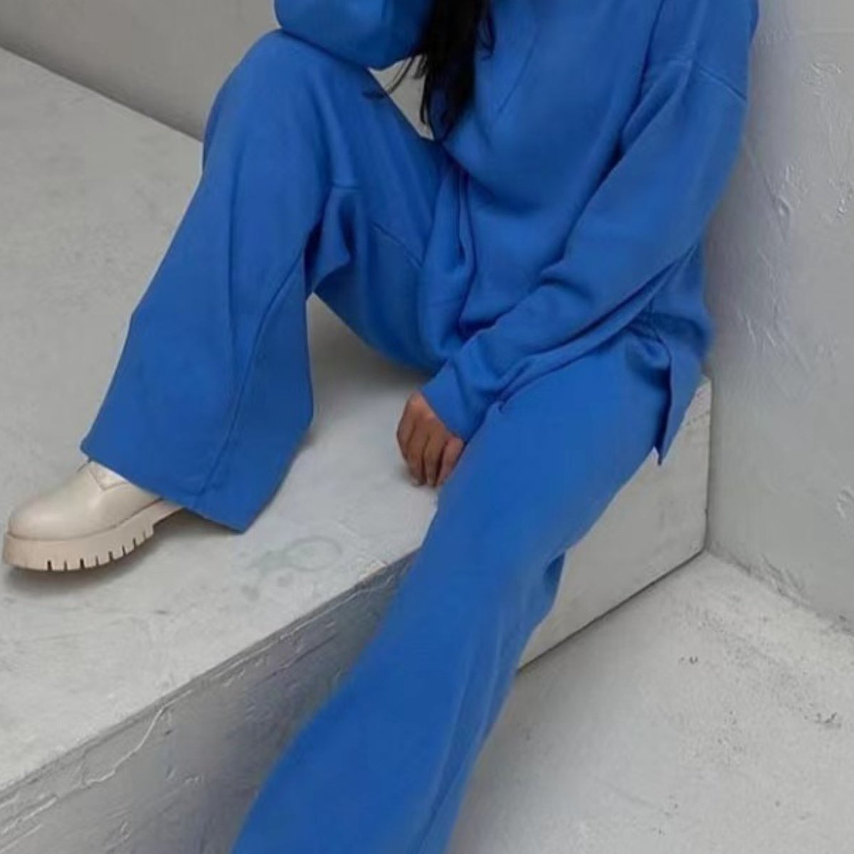 Women'S Elegant Half-Turtleneck Sweater & Pants Two-Piece Set - Oversized Loose-Fit H-Line Silhouette, Soft Stretch Sweater with Asymmetrical Neckline & 3/4 Sleeve, Solid Color Winter Warmth, Casual to Semi-Formal Outfits (Be