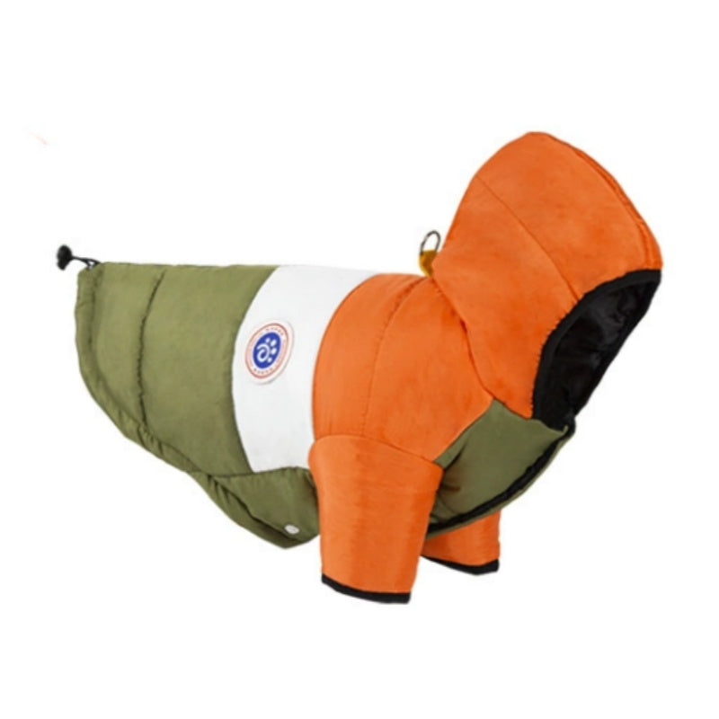 Thickened warm dog clothes, windproof pet clothing for small and medium-sized dogs in autumn and winter, dog winter ski vest jacket- cold-proof coat, easy to put on and take off design, suitable for skiing, snowboarding and o