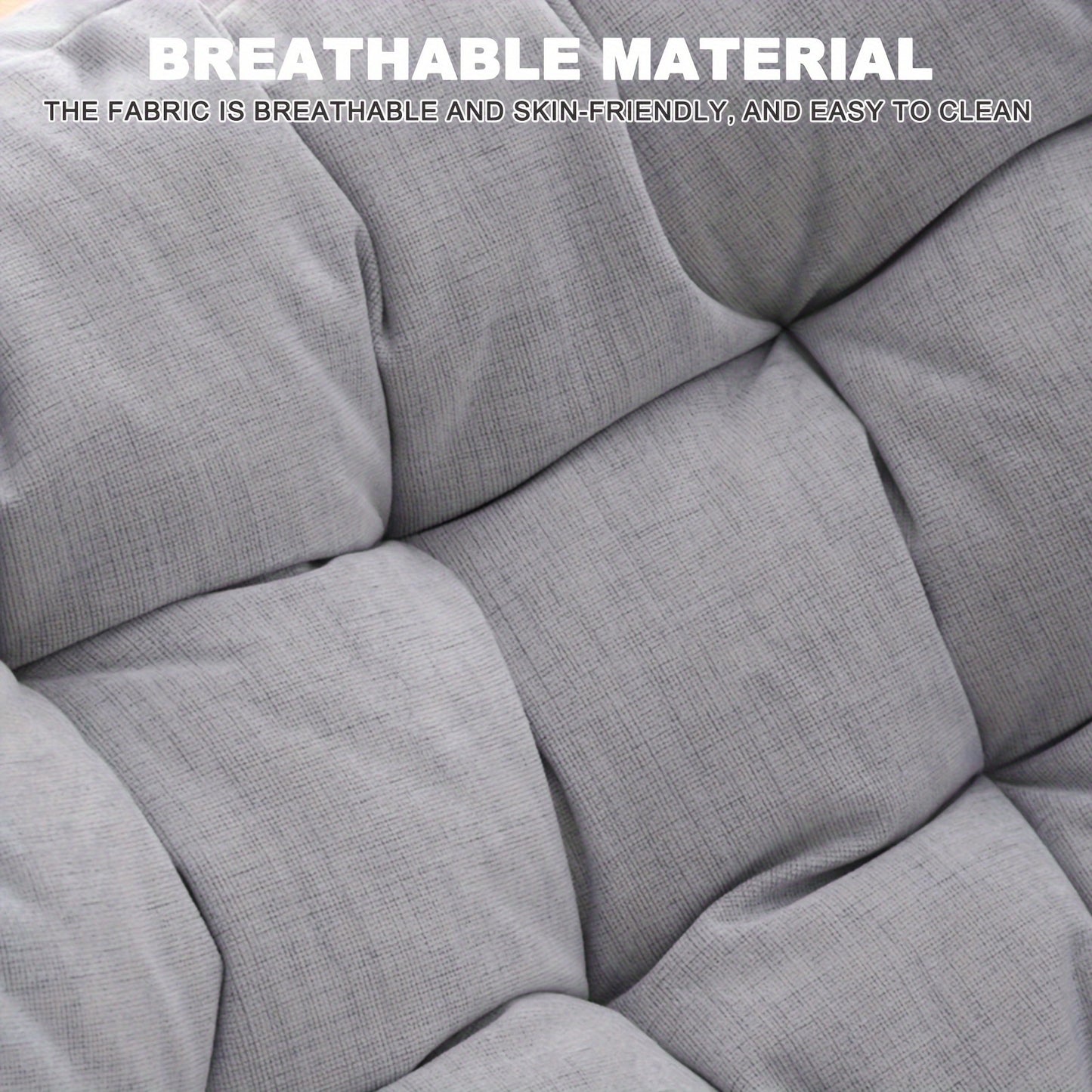 Patio Rocking Chair, Papasson Recliner, Lounge/Egg Chair Outdoor/Indoor, Comfy Reading Chair for Porch/Garden/Patio/Camping, Spring/Summer Outdoor Furniture, Easter Gift, with Cushion