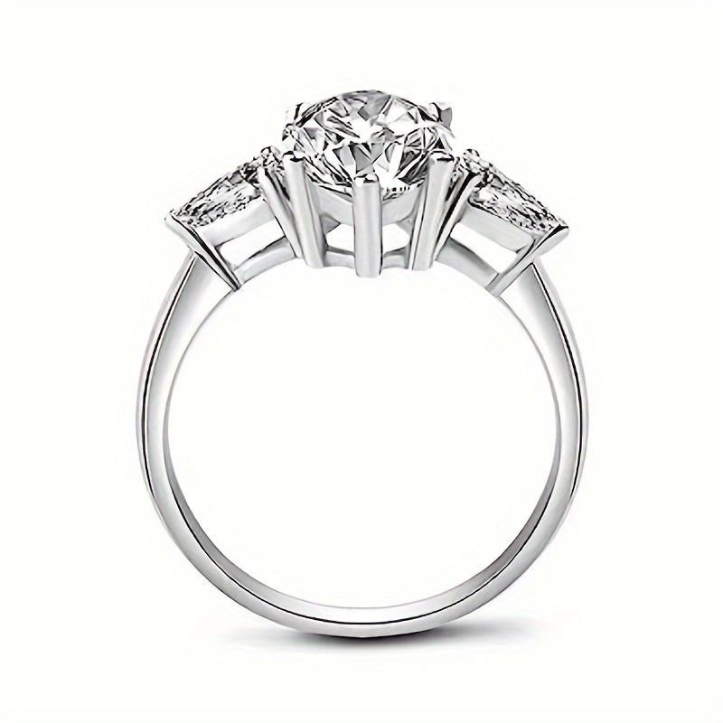 1 piece S925 sterling silver Sansan II III 3-carat moissanite women's ring engagement ring wedding ring girlfriend girl jewelry gift
