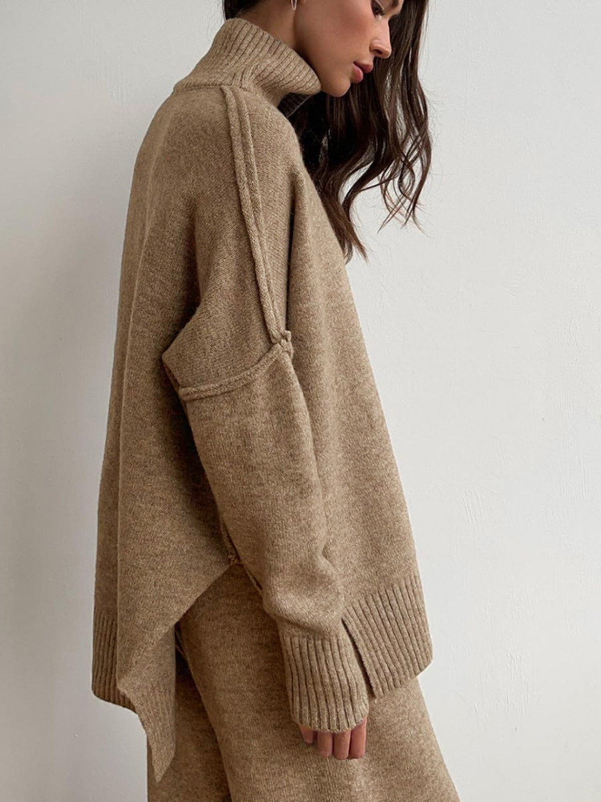 Women's Turtleneck Sweater Set- Thickened Long Pants Loose Fit Autumn Winter