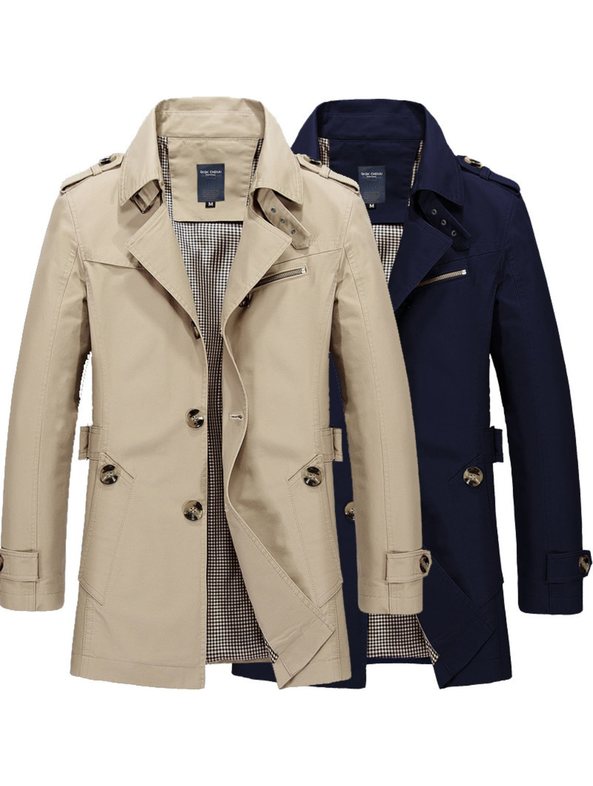 2026 New European And American Men'S Top | Pure Large-sized Mid-length Jacket, Casual Solid Color Coat with Lapel Collar, Regular Sleeve, Zipper Closure