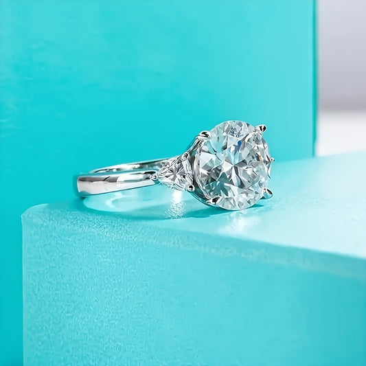 1pc S925 Sterling Silver Moissanite Solitaire Ring, Simple Style, Ideal For Weddings, Engagements, Anniversaries, Birthdays, Fashion Parties, Daily & Special Occasions, Perfect Gift For Father's DayDaily Festival Anniversary
