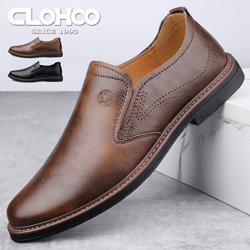[Breathable Split Loafers] Breathable CLOHOO Men's Split Loafers - Comfortable Slip-On Casual Shoes with Soft Rubber Sole for All Seasons