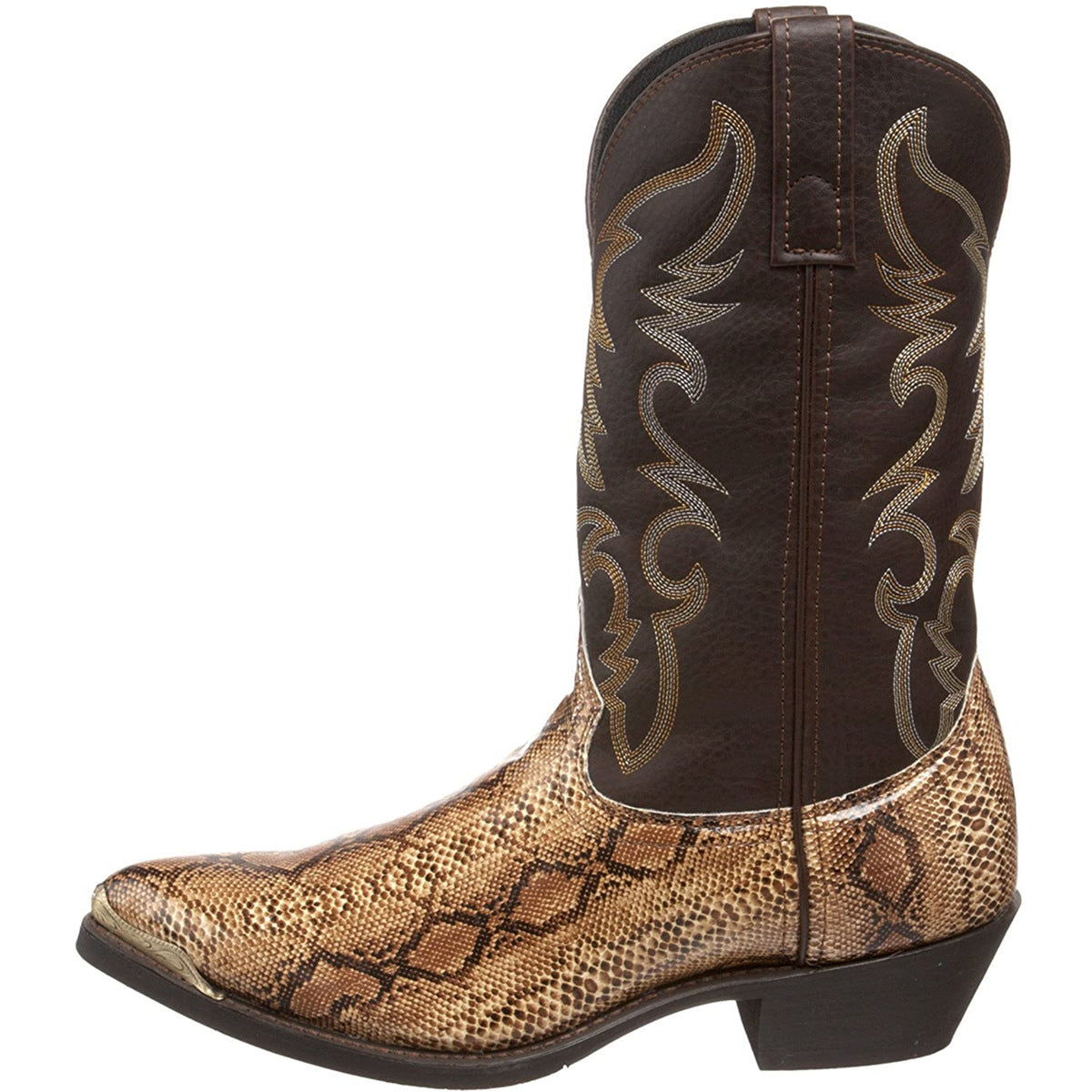 Aofu Shoes 6081 High Heel Western Cowboy Boots Couple European and American Men and Women 38-48 Metal Toe Decoration, Boots for Women, Sparkly Cowgirl Boots, Plus Size Boots, Square Toe Boots for Women, Chunky Boots for Women