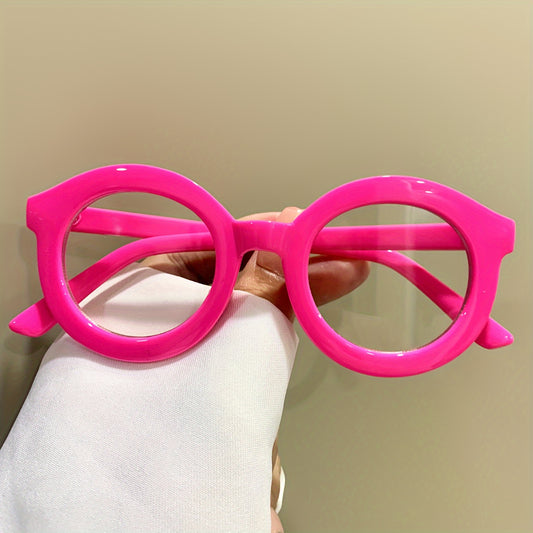 [Stylish Circular Eyewear] Stylish Circular Eyewear | Transparent Lenses, Playful Jelly Hues | Decorative Glasses for Men & Women