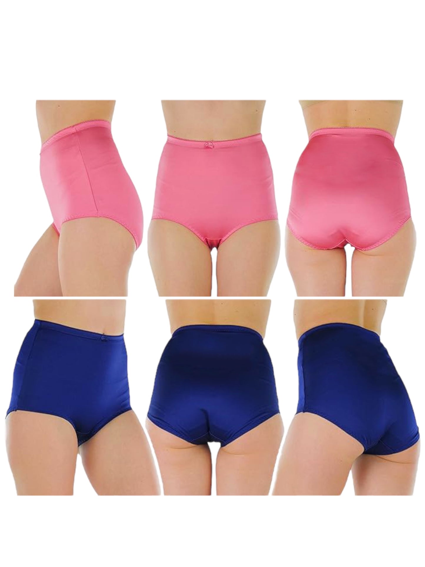 Women's Pack of 6 Randomly Assorted Plus Size High Waisted Girdle Panty Briefs