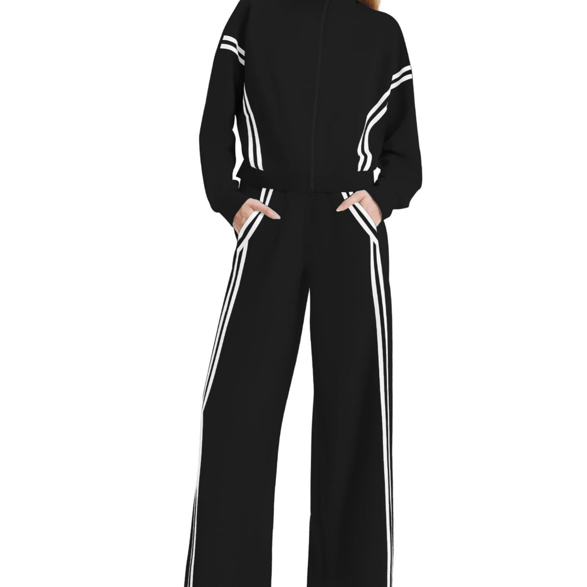 Autumn Winter Women'S Casual s Set Spring Autumn Outfit College Style Pure Gray Sweatshirt Full Set Trendy
