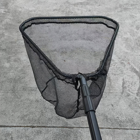 [Rubber Coated Fishing Net] Collapsible Telescopic Fishing Landing Net, Floating Fishing Net | Rubber Coated Mesh Folding Fly Fish Net for Salmon Steelhead Bass Trout Walleye Kayak, Fresh Salt Water