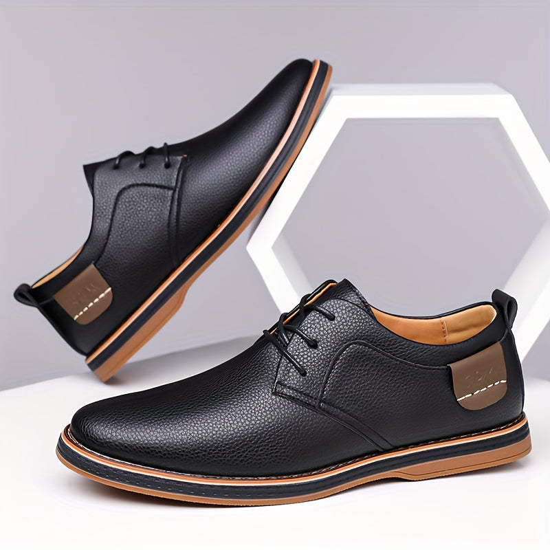 Men'S Low-Top Lace-Up Formal Shoes in British Style, Suitable for Weddings And Casual Parties