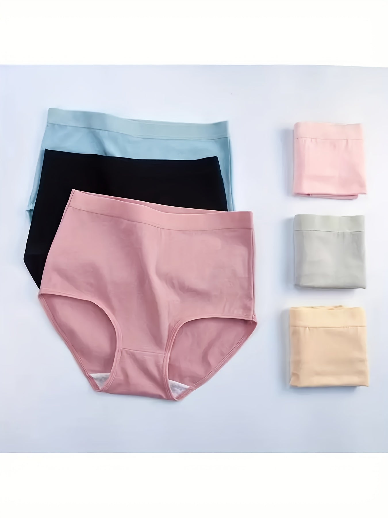 10pcs XORELR Women'S High Waist Tight Pants - Soft Full Coverage Underwear with Mid-Rise, Bohemian Style & Fake Pockets, 10 Solid Colors (Black, Pink, Beige, Light Blue, Dark Blue, Gray, White, Light Green, Mint Green, Navy)