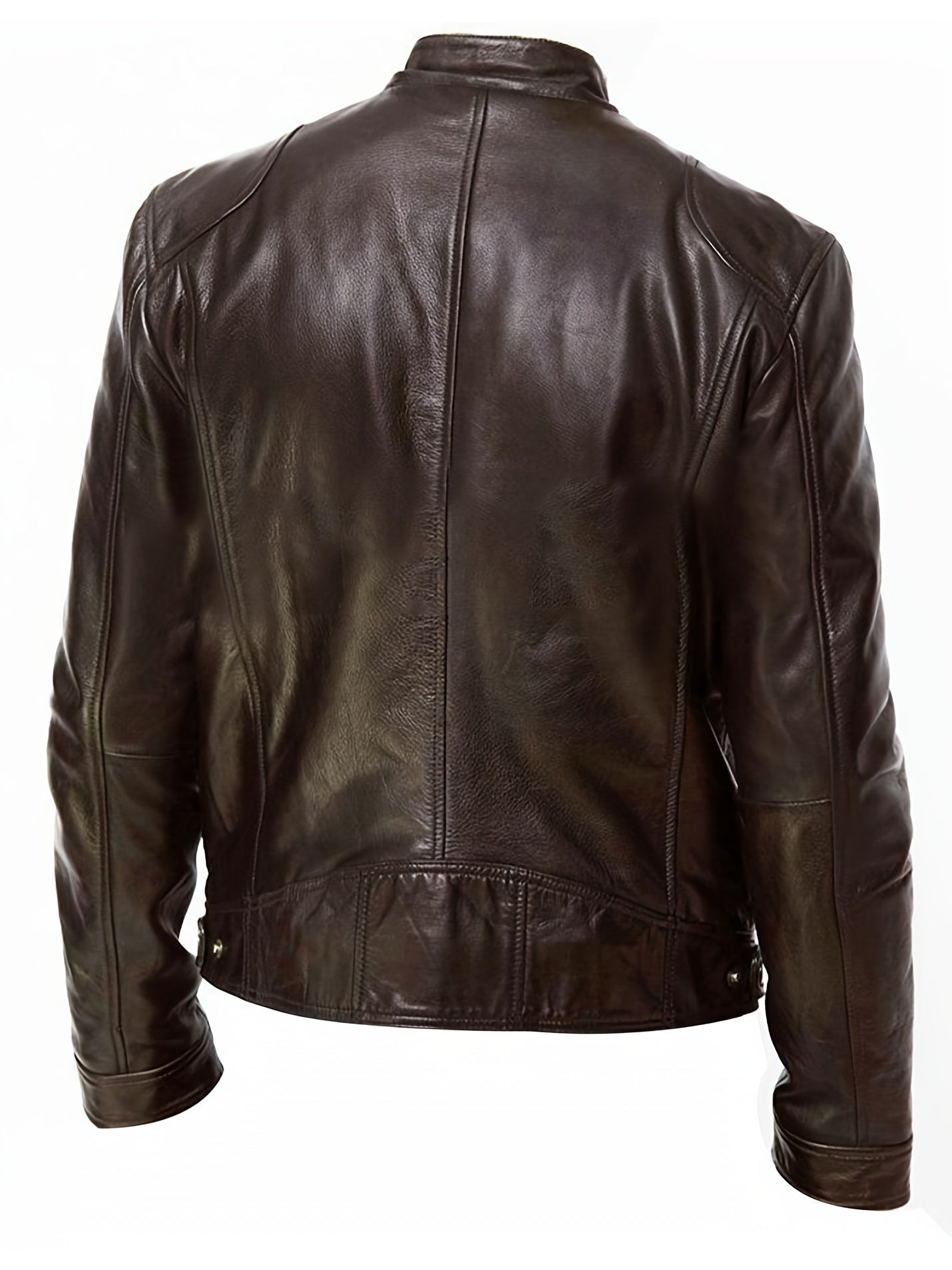 Men'S Large Autumn/Winter Jacket Full Zipper Standing Neck Motorcycle Bomb Jacket Business Bicycle Coat