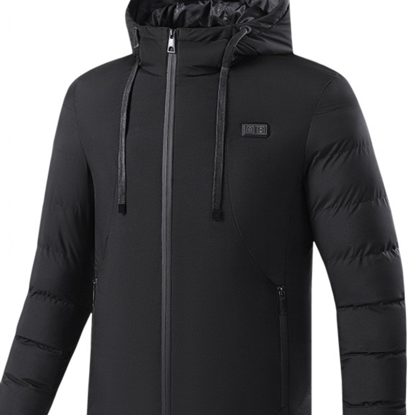 SCACTO Smart Jacket with USB Charging - Thermal Insulated Winter Coat, Full-Zip Hooded Design, USB-Powered System, Zippered Pockets