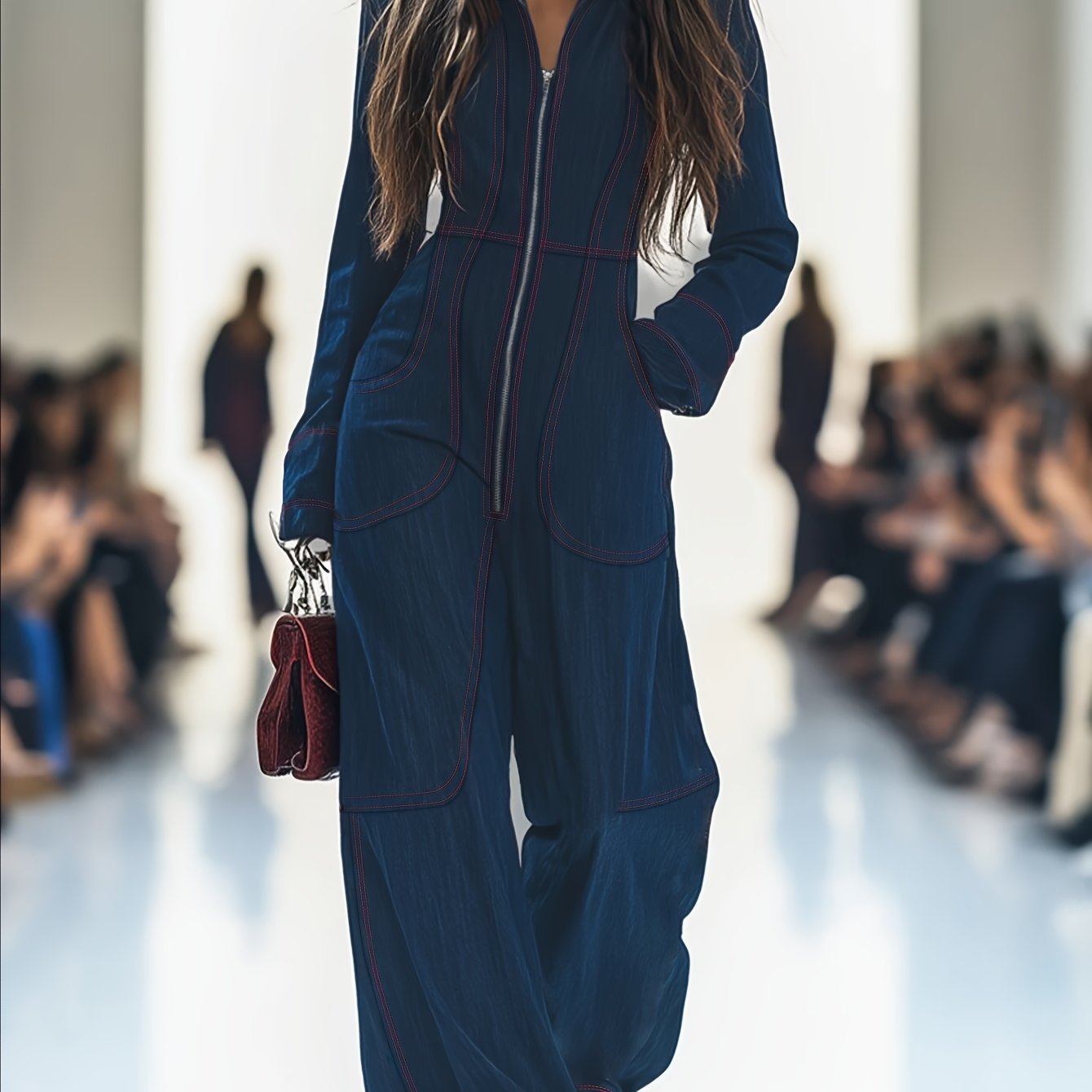 [Printed Design Jumpsuit] Vintage Casual Wide-Leg Jumpsuit | Printed Design – Not Textured Loose