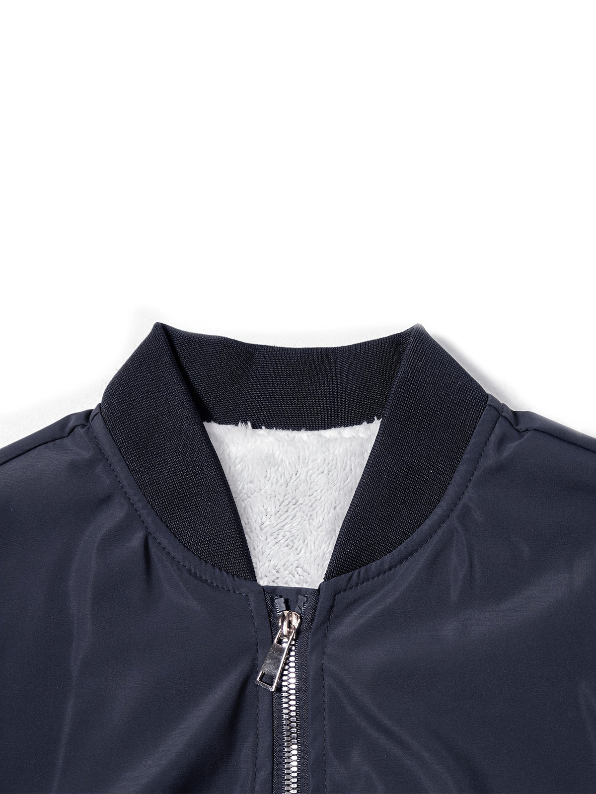 1pc Boys' Teen Jacket - Thickened Winter Coat with Full-Zip Closure, Baseball collar, Non-Stretch Fabric - Black Outerwear for Teens & Youth - Cold Weather Outer Jacket for School, Sports, Everyday - Easy-Care Polyester Jacke