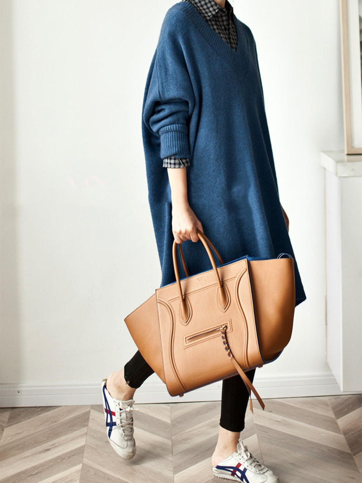 HERTALK Winter Dress with Over-the-Knee - Long Sleeve A-Line Sweater Dress, Soft Short Jacket-like Collar, Slim-Fit Base Layer for Trousers/ Pants (Hand Washable) - Cozy Tunic for Casual & Formal Outfits