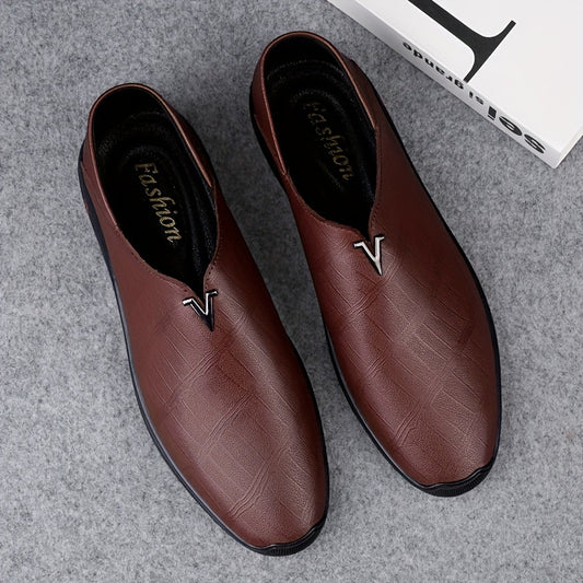 Men'S Faux Leather Soft Sole Soft Faux Leather Business Casual Faux Leather Shoes Men'S Fashion Versatile High-End Faux Leather Shoes