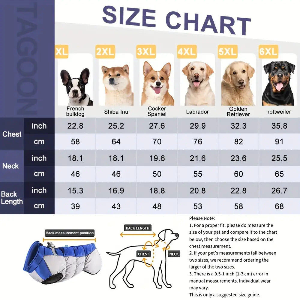 Winter Windproof Dog Jacket with Pit Bulls & Medium/Large Dogs - French Door Zipper Coat, Adjustable Buckle, Machine Washable Warm Outerwear for Outdoor Protection (Suitable for chilly spring & winter)