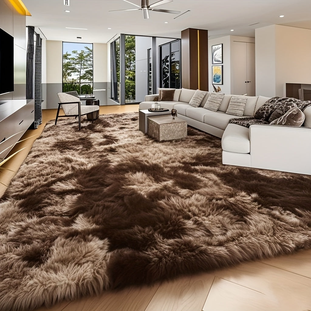 An 8X10 Feet Luxurious Plush Rug Designed for The Living Room, Featuring a Fuzzy Texture, This Large Area Rug Is Fluffy, Modern, And Non-Slip, Making It Perfect for Bedrooms, Study Rooms, Teen Dorms, And As a Home Decor Item